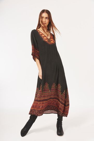 

Vestido Rapsodia Olien Ethnic Print Talla: XS y color: negro