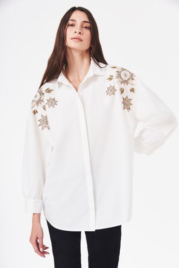 

Camisa Rapsodia Louise Leafs Talla: XS y color: Blanco