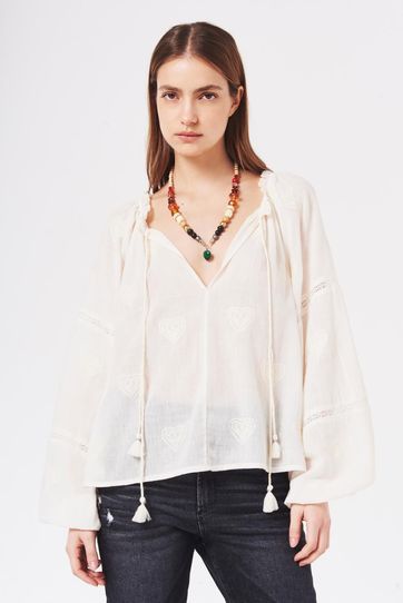 

Camisa Rapsodia Lucille Lace Talla: S y color: crudo