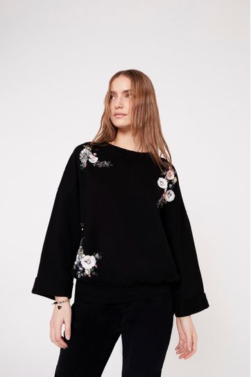 

Sudadera Rapsodia Japo Flower Talla: S y color: negro