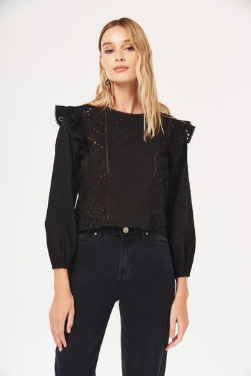 

Camisa Rapsodia Zuru Frills Talla: XS y color: negro