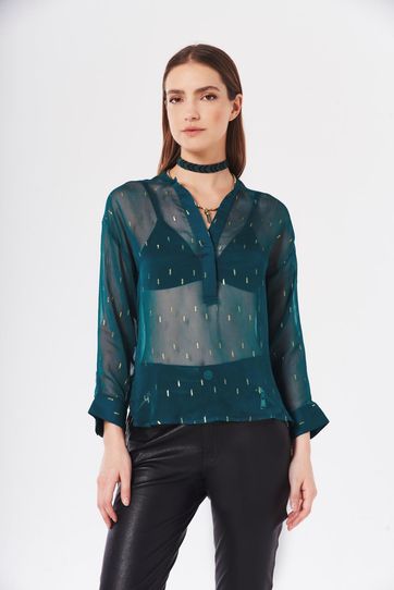 

Camisa Rapsodia Makie Lurex Talla: XS y color: verde