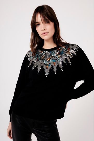 

Sudadera Rapsodia Tamano Sequins Talla: L y color: negro