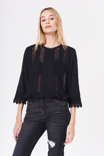 

Camisa Rapsodia Blossom Lace Talla: L y color: negro