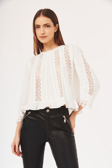 

Camisa Rapsodia Blossom Lace Talla: XS y color: blanco