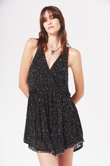 

Vestido Rapsodia Straps Metalic Talla: M y color: negro