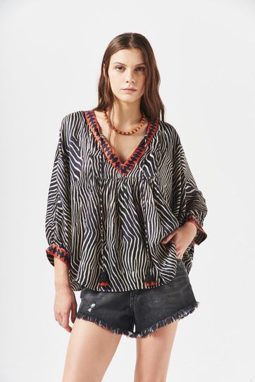 

Camisa Rapsodia Linar Cebra Talla: S y color: negro