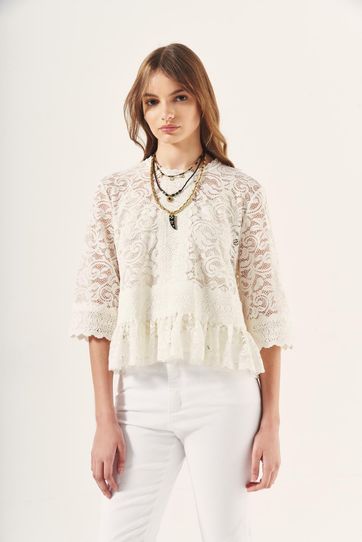 

Camisa Rapsodia Jamie Lace Talla: S y color: blanco