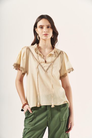 

Camisa Rapsodia Moli Talla: XS y color: beige