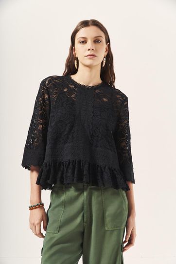 

Camisa Rapsodia Jamie Lace Talla: XS y color: negro
