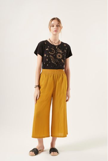 

Pantalón Rapsodia Meli Crop D Talla: L y color: mostaza