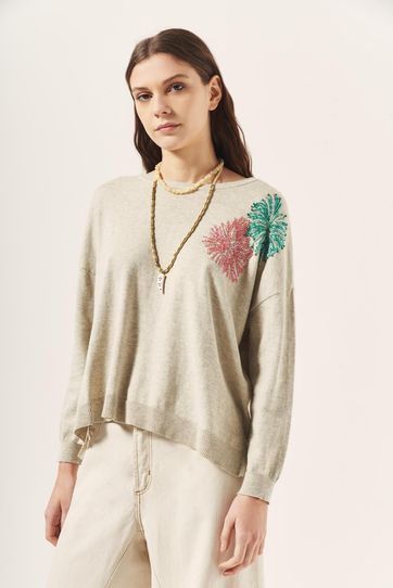

Sweater Rapsodia Fireworks Talla: S y color: gris melange