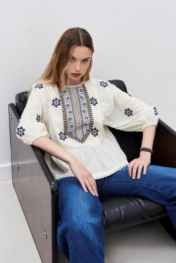 

Camisa Rapsodia Rita Plain Talla: XS y color: crudo