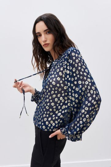 

Camisa Rapsodia Lurex Animal Talla: S y color: petroleo