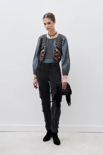 

Chaleco Rapsodia Peafowl Talla: S y color: negro