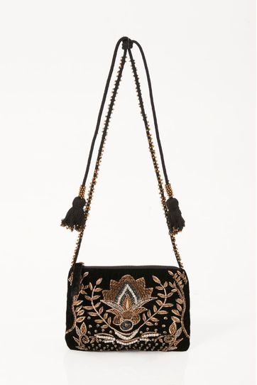

Bolsa Rapsodia Eliza Velvet Talla: U y color: negro
