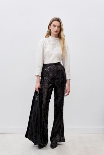

Pantalón Rapsodia Diodore Sequins Talla: S y color: negro