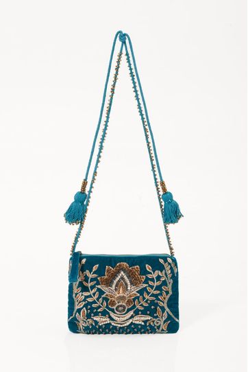 

Bolsa Rapsodia Eliza Velvet Talla: U y color: petroleo