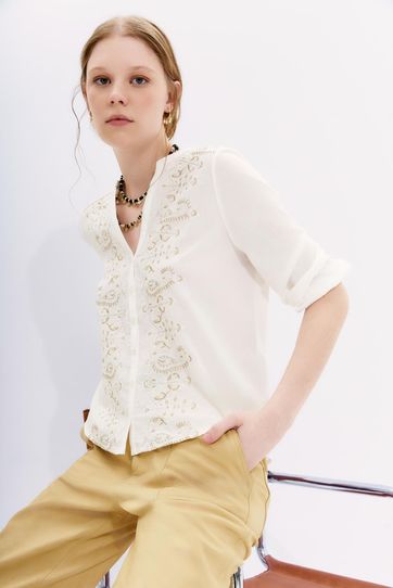 

Camisa Rapsodia Amalita Lurex Talla: XS y color: blanco